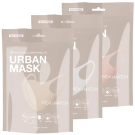 BasicSense 3 Pack – 3D Washable Reusable Thick Reinforced Plain Face Coverings Masks (Nude 3 Pack)