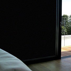 Static Cling Total Blackout Privacy Window Film Cover 100% Light Blocking No Glue Black Window Tint for Home Room Darkening Easy Removal 35.4 Inch x 6.5 Feet