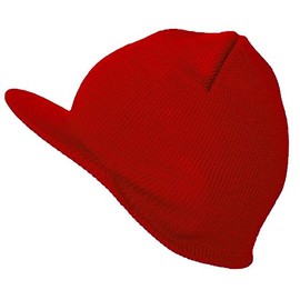 TOP HEADWEAR Winter Cuffless Beanie Visor, Red