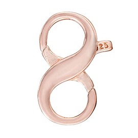 925 Sterling Silver Double Lobster Claw Clasp with Gold Plated Converter Infinity Clasp for Necklace Bracelet (Rose Gold)