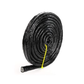 AC PERFORMANCE 3/8" ID Silicone Coated Fiberglass Heat Shielded Fire Sleeve for Hose Lines & Electrical Wiring, Black, 5 Feet