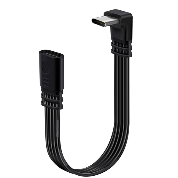 YINGAYOU Flat USB C Extension Cable 90 Degree USB C