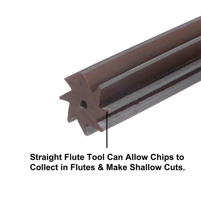 sourcing map 1" Hand Reamer H8 Accuracy Alloy Tool Steel