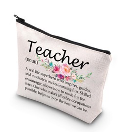 PLITI Teacher Gift Teacher Definition Makeup Bag Teacher Appreciation Gift for Teacher Gift School Consultant Cosmetic Bag, teacher noun u, Fashionable