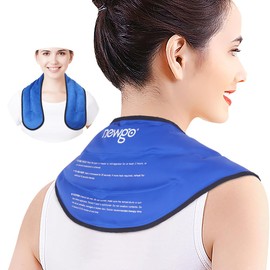 NEWGO XL Neck Ice Pack Wrap Gel Ice Pack for Neck and Shoulders, Hot Cold Therapy Neck Cooling Wraps for Neck Injury, Sports Injury & Cervical Surgery, Ice Neck Wrap Soft Plush Lining