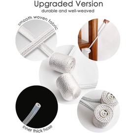 Curtain Tie Backs Strong Magnetic,Metal Curtain Tiebacks Hooks,Tie Clips Curtain Holdbacks Rings for Home Office Window Curtain Straps 1 Pair (white)