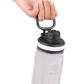 Takeya - Botella de agua deportiva de plástico Tritan de 24 onzas con tapa de boquilla, calidad premium, materiales de grado alimenticio sin BPA, transparente