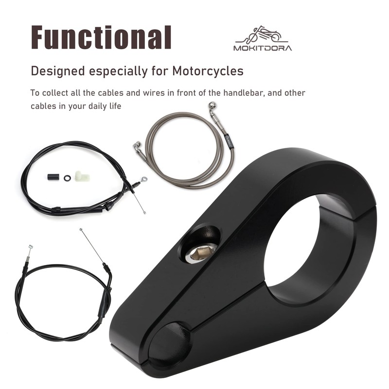 MoKitDora 1" Handlebar or Frame Mount Clutch Throttle Cable Clamp