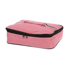 sourcing map Insulated Flat Lunch Bags, 11" x 8.9" x 2.8" Food Containers Bag Reusable and Portable Flat Bento Bags with Food Storage Bags for Work, Office or Picnic, Pink