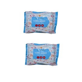 Whoopie Doo Flushable Toilet Wipes, 60 Wipes, Kids Friendly Design with Cute Animal Pattern 2packs with crwp card