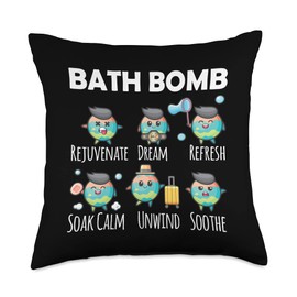 Bath Bomb Kawaii Relaxation Bath Lover Clothing Throw Pillow