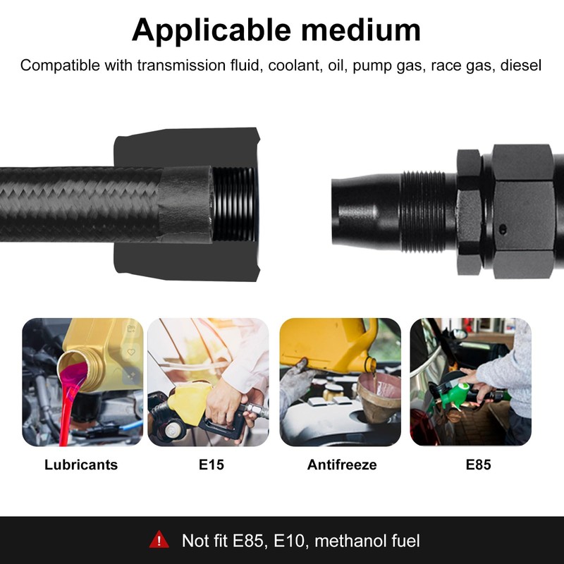 VehiMata 4AN Fuel Line Hose Fitting Kit Braided Nylon CPE