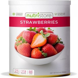 Nutristore Freeze Dried Strawberries Emergency Camping Survival Food 6.5oz /Can - Pack of 1 Can
