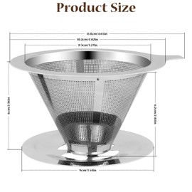 Coffee Filter, Stainless Steel Coffee Extractor, Reusable drip Filter, Handheld Double Coffee Filter Cup