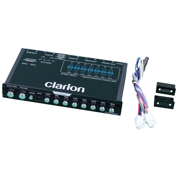CLARION EQS755V 7-Band Car Audio 1/2-DIN Size Car Graphic Equalizer/Crossover