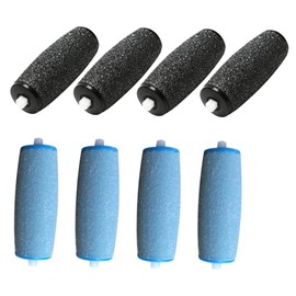 BIUDECO 12PCS Extra Coarse Replacement Roller Heads for Electronic Foot File Washable Accessory for Smooth Feet Blue Black