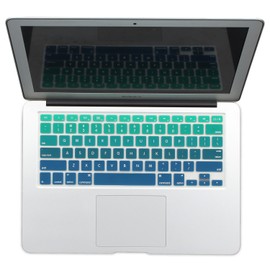 Batianda New Ombre Color Keyboard Cover Protector Silicone Skin for Old Version MacBook Air 13" MacBook Pro 13" 15" 17" (with or w/Out Retina Display) - Gradient Green