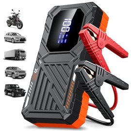 Arrancador de Bateria de Auto, 1500A 30000 Mah Arrancador de Auto, Cargador de Bateria de Auto para 8.0L Gasolina y 6.5L Diésel, 12V Jumper para Carro