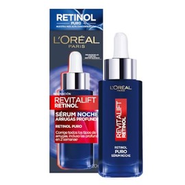 LOréal Paris Revitalift Sérum Facial Noche Anti Arrugas Retinol Puro 30 ml  Sérum nocturno con retinol para unificar tono y refinar textura. Fórmula  