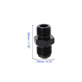 MACHSWON 2pcs 6AN Male Flare to 1/4 NPT Pipe Fitting Adapter Aluminum Union Connector Straight Black