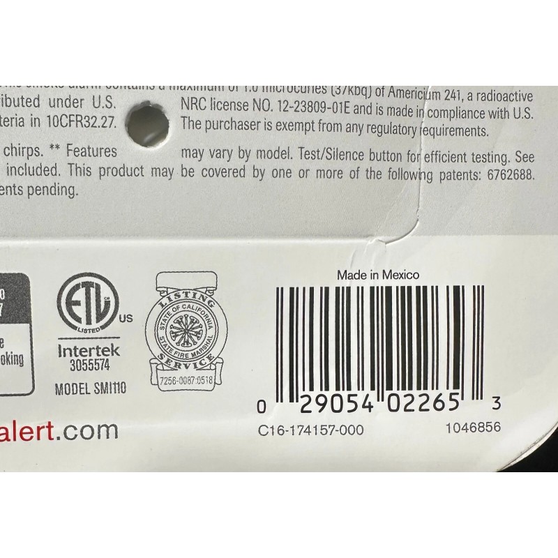 First Alert 10 Year Ionization Battery-Powere