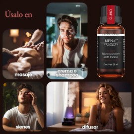 Aceite Esencial de Clavo 30mL | Clove | 100% Natural y Puro | Ideal para Difusor de Aromas, Humidificador, Aromaterapia, Masajes, Meditación, Velas | Esencia Concentrada en Gotas | Bienat