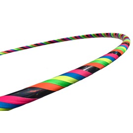 Beginner Exercise Hula Hoop for Fitness and Fun Made for Adults Weighted at 1 Pound (Choose Your Size and Tape Job) (Black Rainbow, 46)
