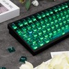 114 Keys Clear Crystal Green PBT Keycap Set, Translucent Shine