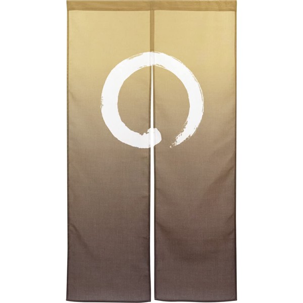 Noren Workshop 99825 Noren Japanese Style Stylish Modern Double-Sided Enso Brown Width 33.5 x Length 59.1 inches (85 cm) x Length 59.1 inches (150 cm)