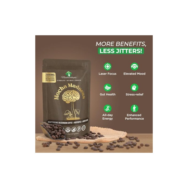 Mushroomtropics Mocha Madness Organic El café de hongos de Everyday