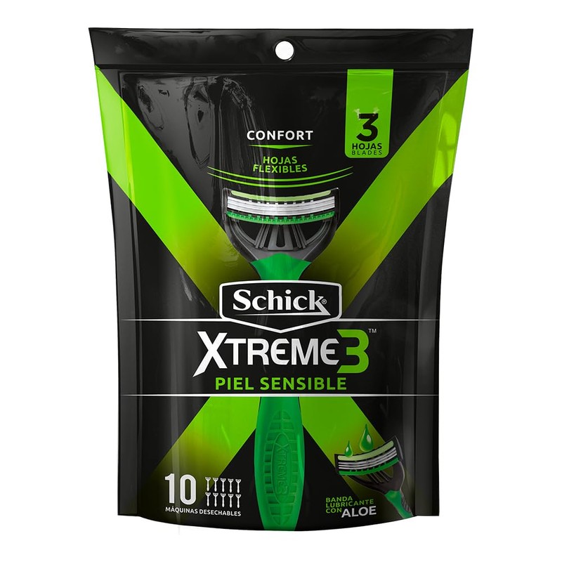 Schick, Rastrillo para Hombre Xtreme 3 10 unidades