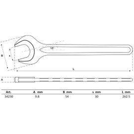 BGS 34230 | Single Open End Spanner | DIN 894 | 30 mm