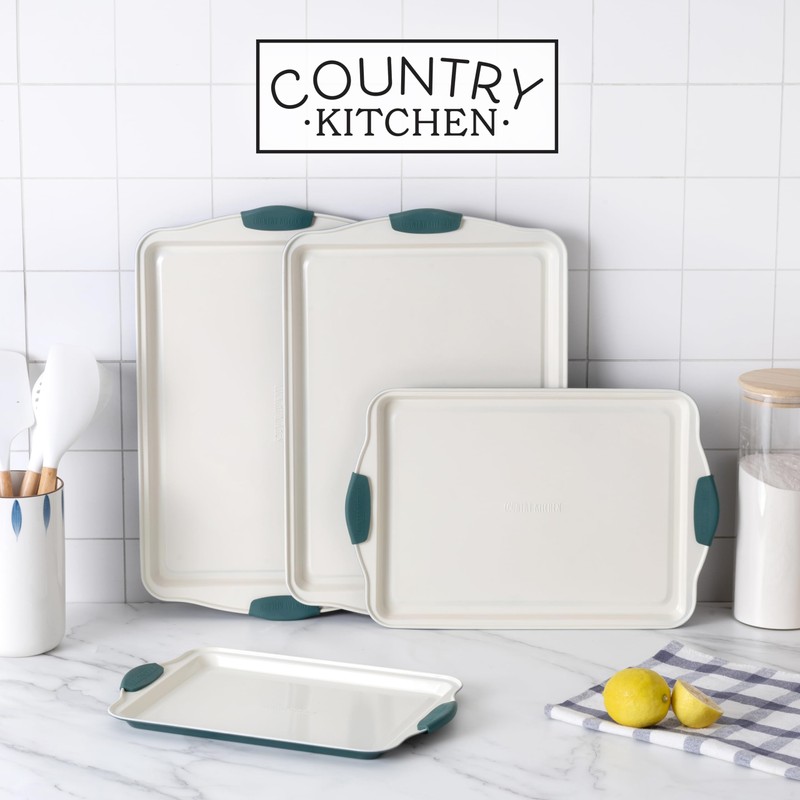 Country Kitchen Nonstick Stackable Bakeware Set - Heavy Duty, Durable,