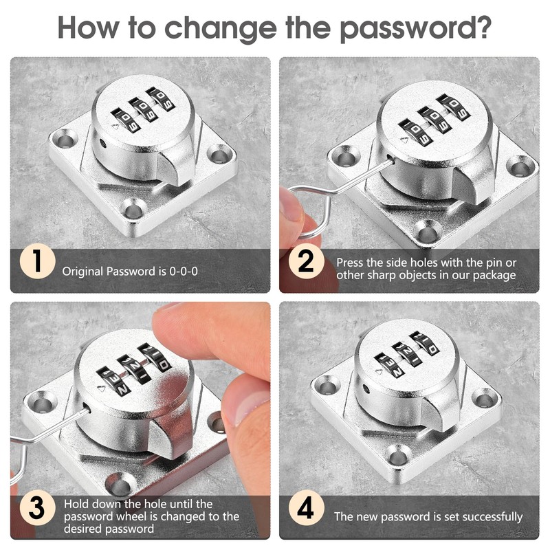 Lpraer 2 Cabinet Lock 3-Digit Combination Lock Hasp Lockable 135