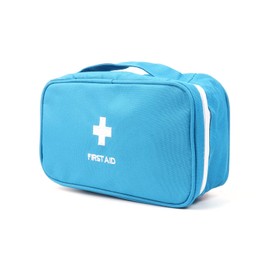 PAXLAMB First Aid Bag First Aid Kit Empty Medical Storage Bag Red Trauma Bag for Emergency First Aid Kits Car Workshop Cycling Outdoors (Blue Handle)
