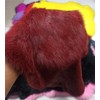 Dark Red Dye Tanned Rabbit Hide Fur Skin (11" by