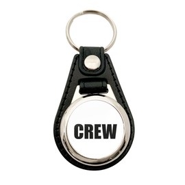huuraa Key Ring Crew Lettering Gift Pendant Shopping Trolley Token Crew Gift Idea, Metal with faux leather, Unit size