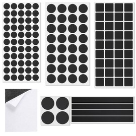 132 Pcs Rubber Pads Self Stick Non Slip Furniture Pads Silicone Cuttable Furniture Pads Anti-Sliding Anti-Scratch Rubber Floor Protectors for Furniture and Appliances Round, Square, Rectangle