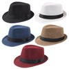Ultrafun 5 Pack Short Brim Fedora Classic Summer Beach Sun