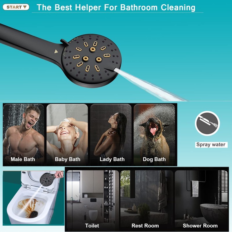 Shower Head, 10'' High Pressure Rain Shower Head with 6