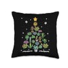 Funny Succulent Christmas Tree Cactus Gardener Xmas Holiday Throw Pillow