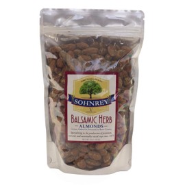 Balsamic Herb Roasted Seasoned Salt Vinegar and Herb Flavored Tangy Snack Almonds Steam Pasteurized (2-Pack) by Sohnrey Family Foods
