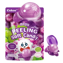 COKOC Peelable Gummies Grape,Peeling Gummies Grape Candy,Individual Packaging 2.64oz Bag Fruit Peelable Candy Mothers day(Pack of 3)