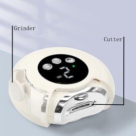 Electric Nail Clippers for Adults,Upgraded 3 in 1 Automatic Electric Nail Clipper,Electric Nail Trimmer with 3 Adjustable Speeds for Woman and Baby (Circle Beige, Circle)