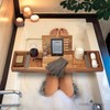 Temple Spring Wooden Bathtub Tray, Acacia Bathroom Accessories, Bath Tray