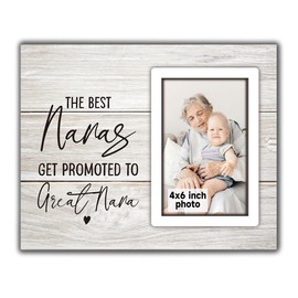 The Best Nanas Get Promoted To Great Nana Picture Photo Frame Great Nana Grandmother Pregnancy Announcement Picture Frames Nana Gifts from Grandkids Great Grandma Gifts For Birthday 4x6 Inch Photo