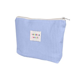 Fycyko Cosmetic Bags for Women Makeup Bag Organizer Small Mini Makeup Pouch for Purse Corduroy Makeup Pouch Travel Cosmetic Bag Skin Care Bag with Metal Zipper for Travel Toiletry Girls Gift - Purple