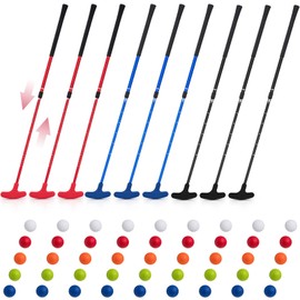 Lenwen 9 Pcs Golf Putter for Men Women Adjustable Length Two Way Putter Right or Left Handed Golfers Mini Golf Club with Practice Balls for Adults