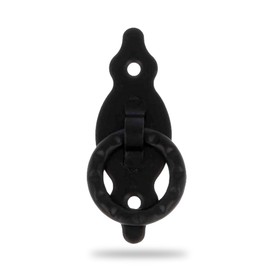 Amig – Vertikaler Türgriffe – Modell 1001 – Aus Stahl – 28 x 80 x 1,5 mm – Mit Ring und Gepunkteter Platte – Möbelgriffe – Oberfläche: Schwarz