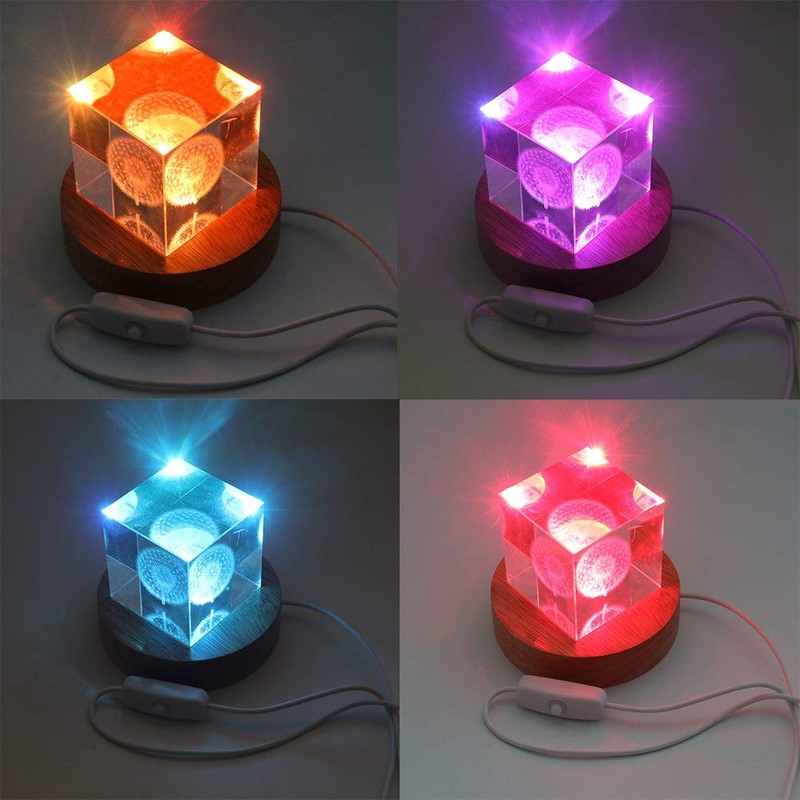 Finaze Crystal Display Stand Colorful Base Cycle Conversion Color (MDZ002)